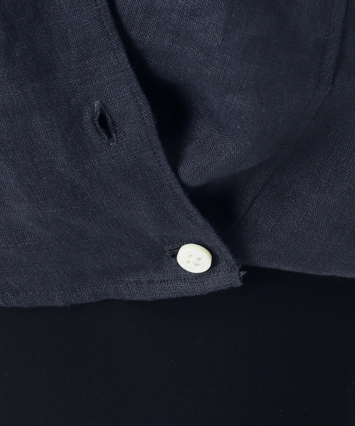 Deuxieme Classe LINEN WASH CACHE シャツネイビー 追加 LINEN WASH CACHE シャツ（シャツ／ブラウス）｜Deuxieme