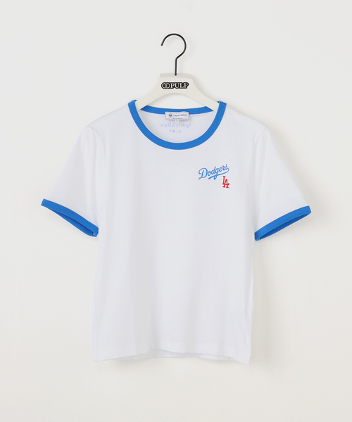 tシャツ SPORTY＆RICH / スポーティアンドリッチ DODGERS SERIF RINGER T-SHIRT レディース