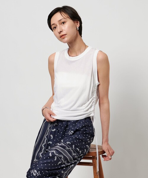 UNITED ARROWS tシャツ サイドシャーリング ノースリーブ