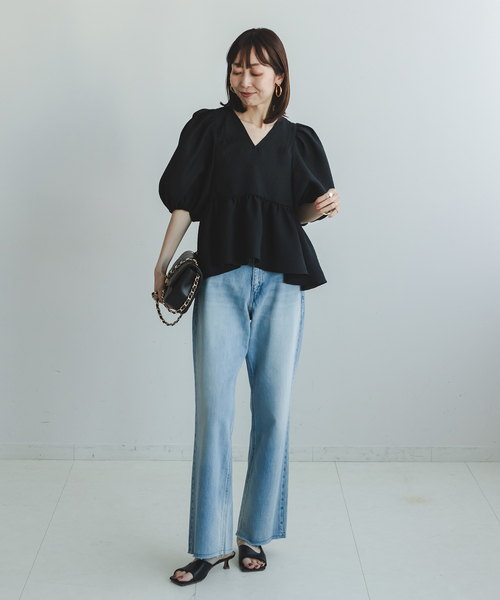 NOBLE シアーノイズジャガードブラウス シアーノイズジャガードブラウス（シャツ／ブラウス）｜NOBLE