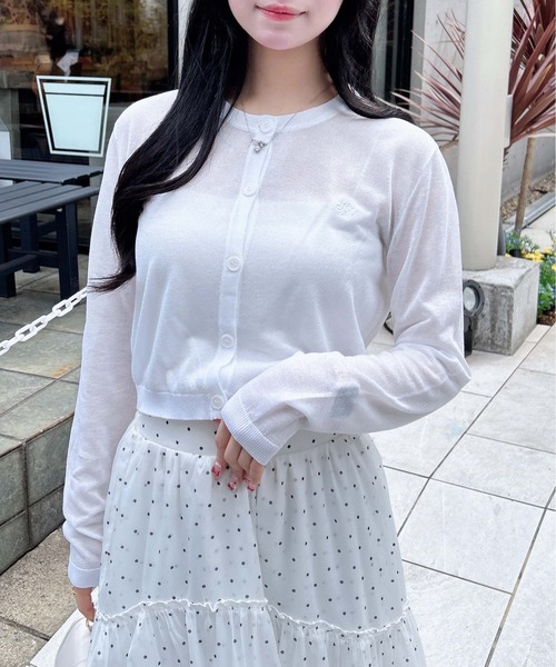INGNI（イング） カーディガン 胸ロゴシアーニットカーディガン