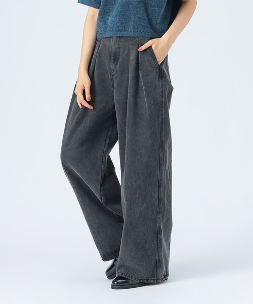 BEAMS HEART パンツ 2タック カラーパンツ レディース