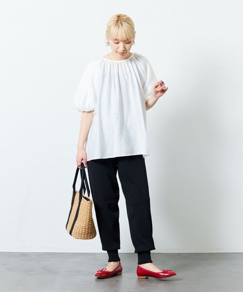 「FREAK'S STORE」 イージーパンツ MEDIUM ブラック レディース_画像4