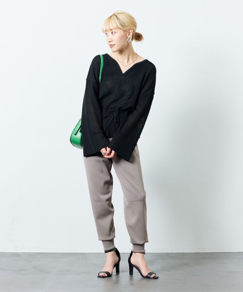 「FREAK'S STORE」 イージーパンツ MEDIUM ブラック レディース_画像5