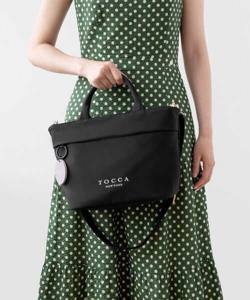 【人気】TOCCA トッカ 幾何学模様 総柄　ハンドバッグ　ショルダー2WAY TOCCA 「TOCCA」 2WAYバッグ F ブラック レディース : ZOZOTOWN
