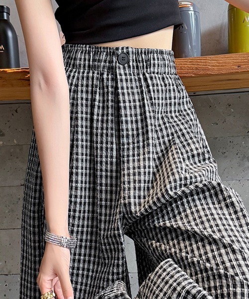 パンツ チェック柄ワイドパンツ レディース : ZOZOTOWN Yahoo!店
