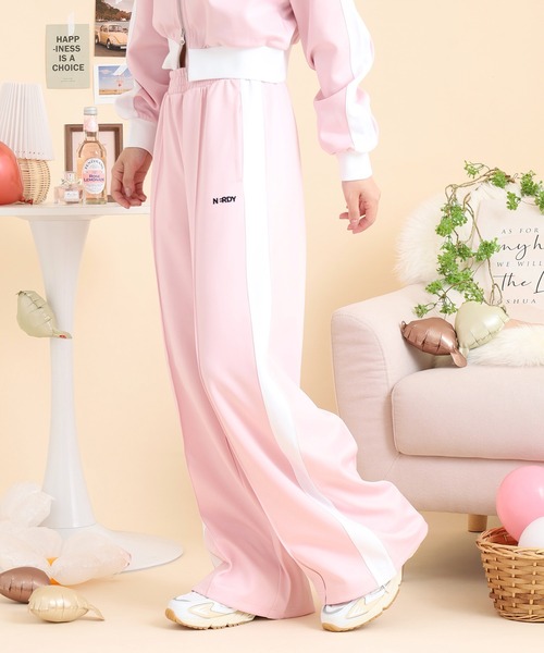 NERDY ワイドパンツ スウェットパンツ ジャージ カラーブロック
