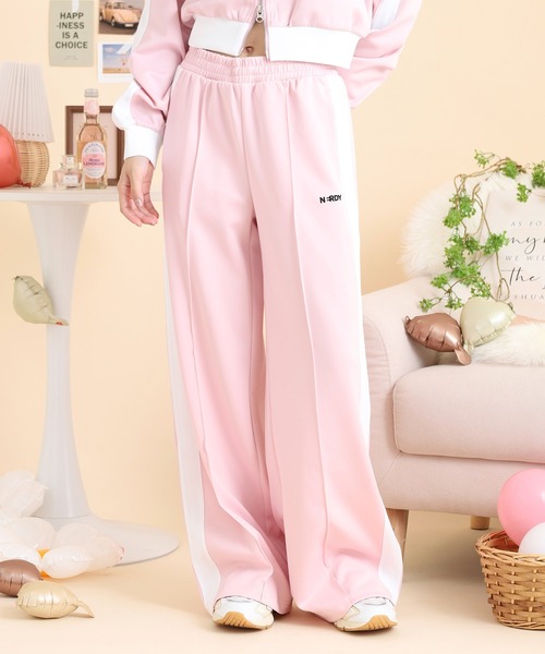 NERDY ワイドパンツ スウェットパンツ ジャージ カラーブロック