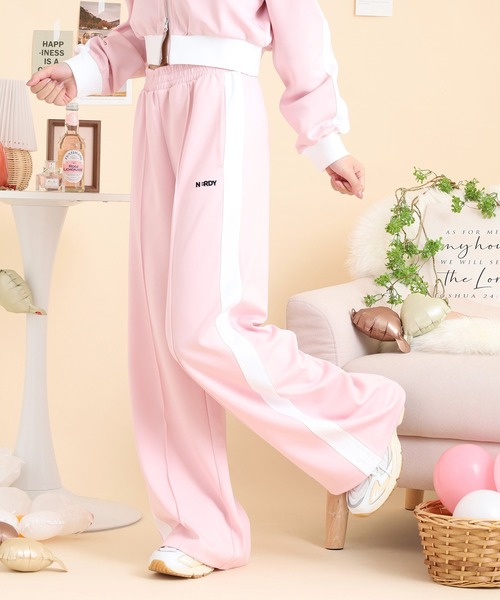 NERDY ワイドパンツ スウェットパンツ ジャージ カラーブロック