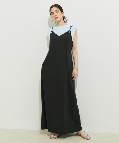 「LE CERCLE par rope'」 キャミソールワンピース FREE ブラック レディース_画像4