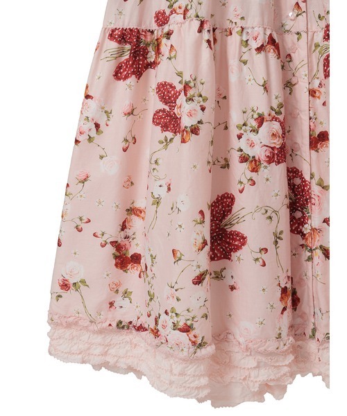 PINK HOUSE リボンと染花のまどい　ミディワンピース PINK HOUSE（ピンクハウス）の「染花とリボンのまといプリント