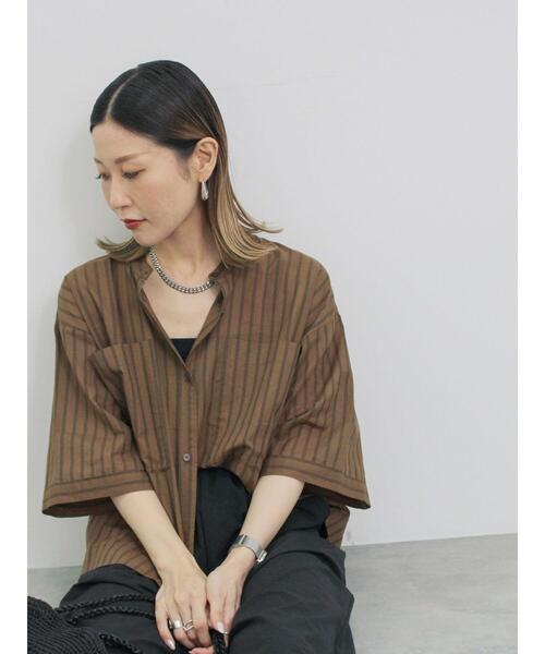 Samansa Mos2 blue（サマンサモスモスブルー） ブラウス シャツ シアー