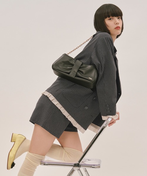 loin nuit テーラードジャケット ネイビー loin nuit ジャケット テーラードジャケット frill layered