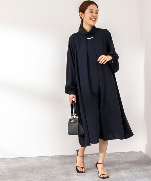 NOLLEY'S（ノーリーズ） 長袖ワンピース 38 ネイビー レディース