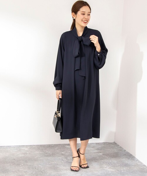 NOLLEY'S（ノーリーズ） 長袖ワンピース 38 ネイビー レディース