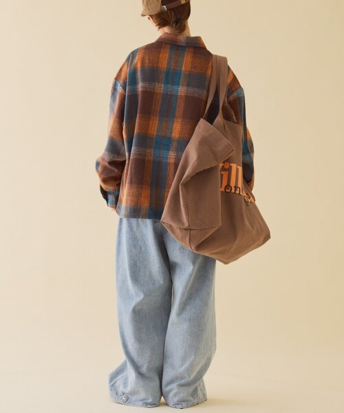 DISCUS ブラウス シャツ 「DISCUS」シャギーチェックシャツジャケット