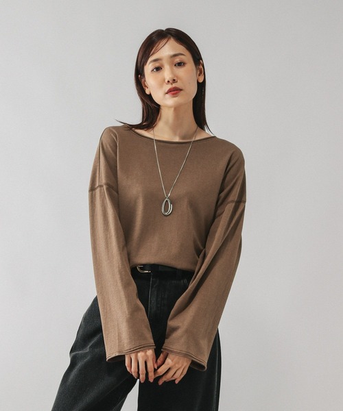tシャツ スラブボートネックルーズTシャツ/589058 レディース | GLOBAL WORK