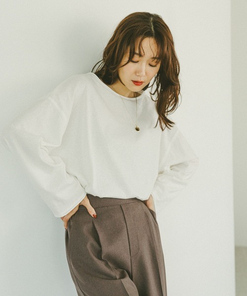 tシャツ スラブボートネックルーズTシャツ/589058 レディース | GLOBAL WORK | 10