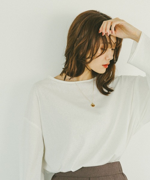 tシャツ スラブボートネックルーズTシャツ/589058 レディース | GLOBAL WORK | 11