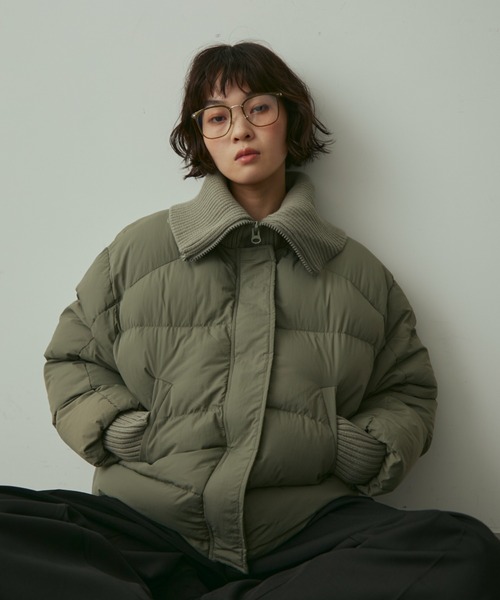 full/fill. ダウンコート ダウンジャケット rib collar pudding jacket