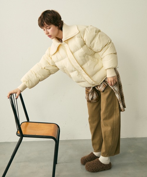 full/fill. ダウンコート ダウンジャケット rib collar pudding jacket