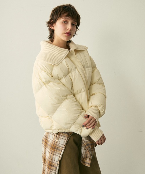 full/fill. ダウンコート ダウンジャケット rib collar pudding jacket