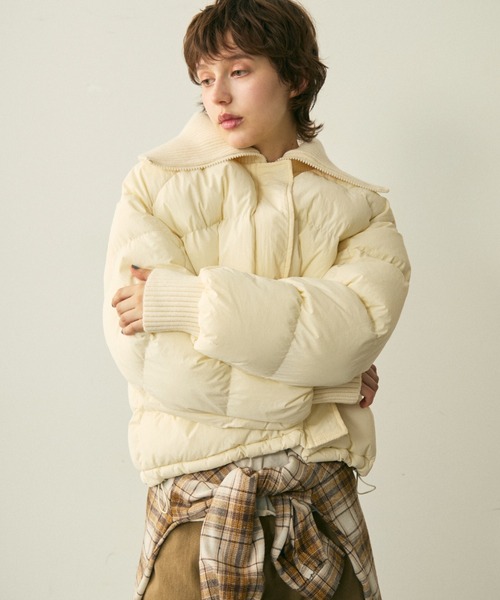 full/fill. ダウンコート ダウンジャケット rib collar pudding jacket