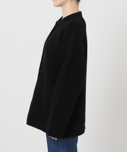 ✩︎⡱B.C STOCK 2層スムース編みロングカーディガン　ブラック✩︎⡱ B.C STOCK（ベーセーストック） カーディガン 「追加2」「WEB限定」2層