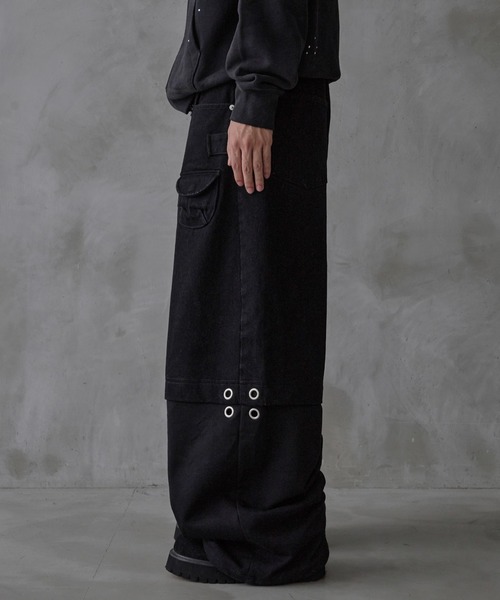 ワイドパンツ ジーンズ SWEAT PANEL BAGGY PANTS/スウェットパネル