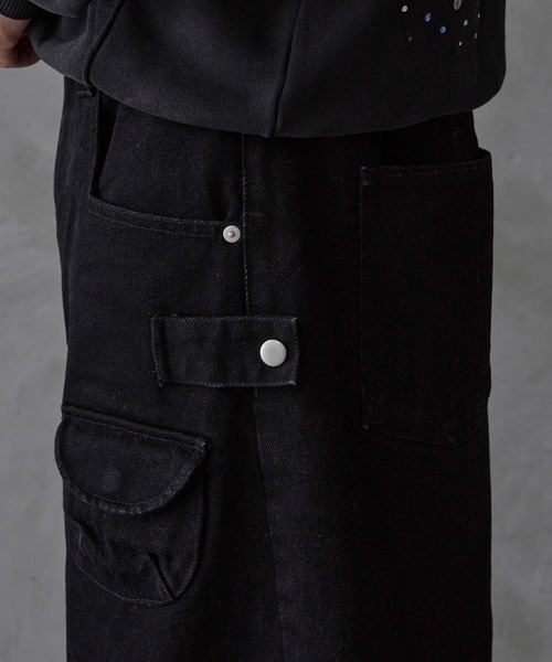 ワイドパンツ ジーンズ SWEAT PANEL BAGGY PANTS/スウェットパネル 