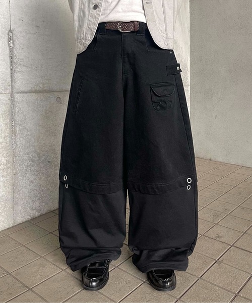 ワイドパンツ ジーンズ SWEAT PANEL BAGGY PANTS/スウェットパネル