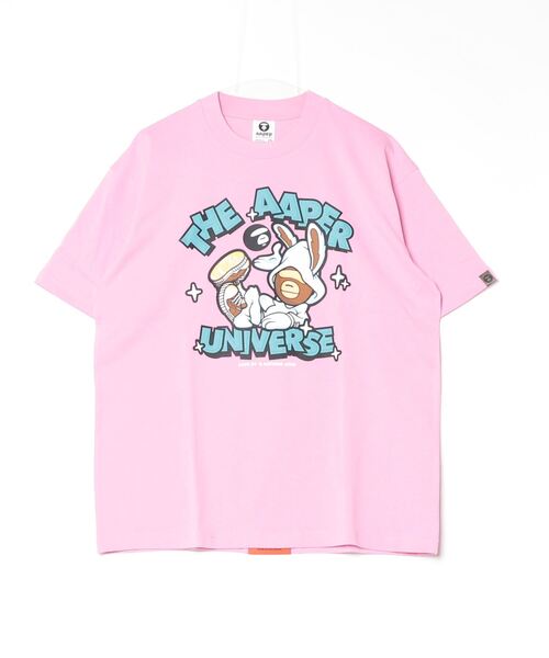 「AAPE BY A BATHING APE」 半袖Tシャツ MEDIUM ピンク メンズ_画像2