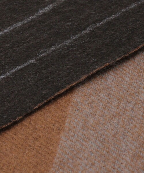 二色使い マフラー ウール カシミヤ A DAY IN THE LIFE マフラー ウール カシミヤ 2カラー×ストライプ