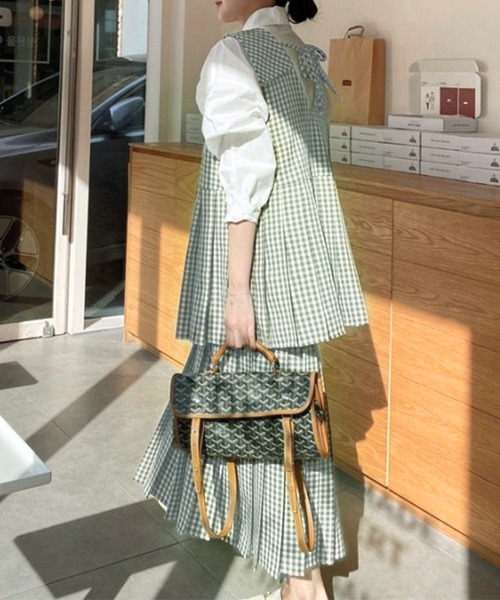 「Leja」 ノースリーブワンピース FREE グリーン レディース_画像4