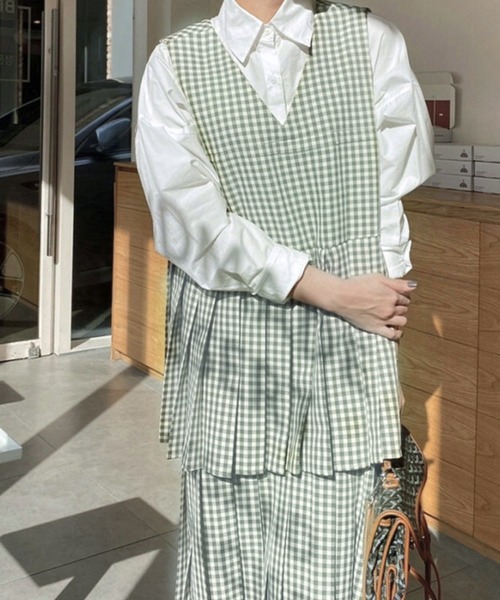 「Leja」 ノースリーブワンピース FREE グリーン レディース_画像6