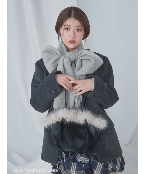 SNIDEL（スナイデル） マフラー ストール カシミア混ロングリボン