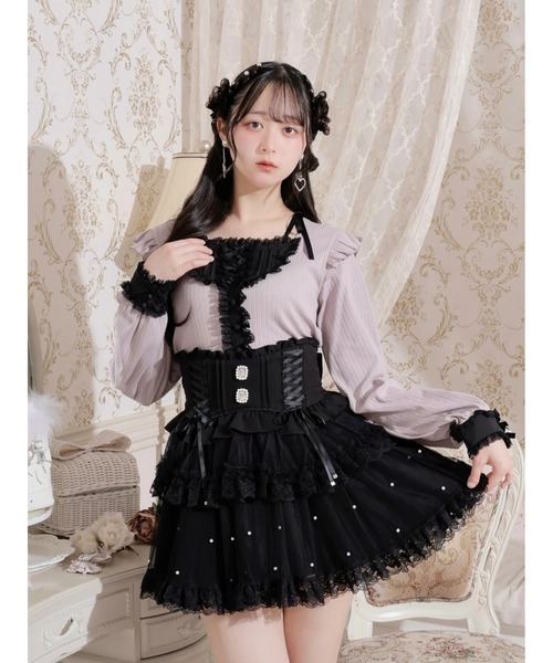 NOEMIE（ノエミー） tシャツ リボンストラップヨークフリルカットソー