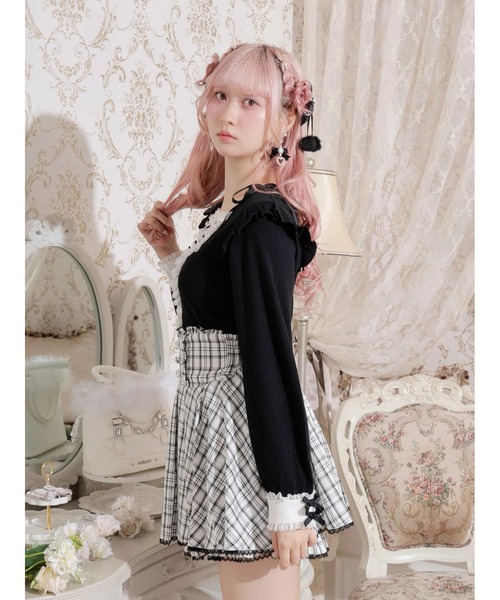 NOEMIE（ノエミー） tシャツ リボンストラップヨークフリルカットソー 