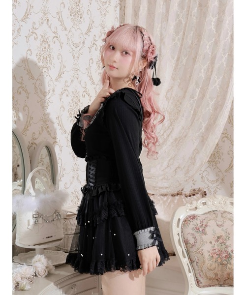 NOEMIE（ノエミー） tシャツ リボンストラップヨークフリルカットソー 