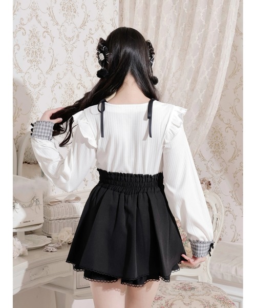 NOEMIE（ノエミー） tシャツ リボンストラップヨークフリルカットソー