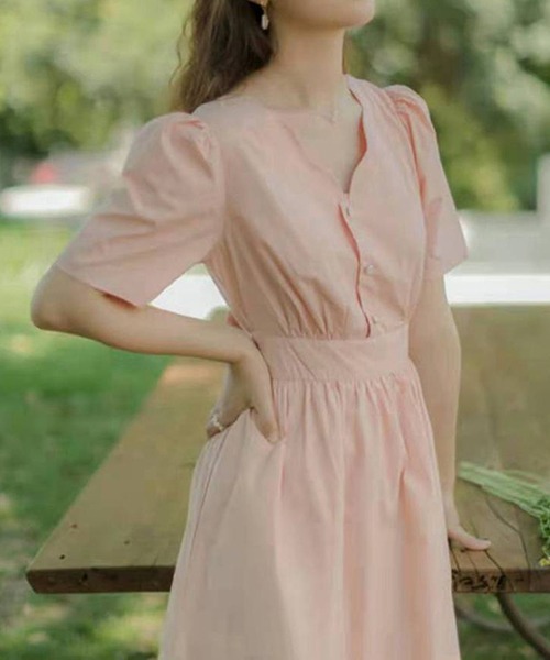 「Dream garden」 半袖ワンピース L オフホワイト レディース_画像3