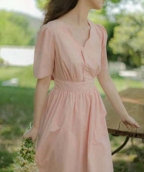 「Dream garden」 半袖ワンピース L オフホワイト レディース_画像7