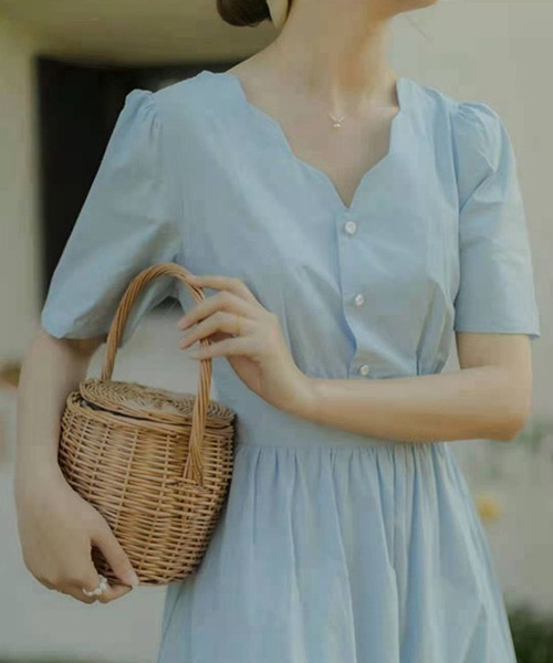 「Dream garden」 半袖ワンピース L オフホワイト レディース_画像8