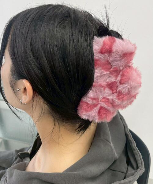 WEGO（ウィゴー） ヘアクリップ WEGO/ファーレオパードスクエアバンス