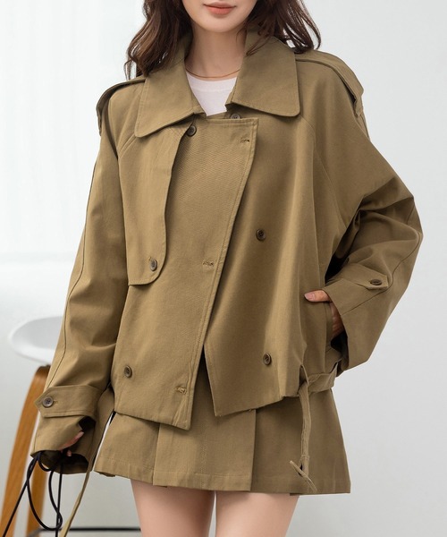 日本未入荷　韓国ブランド[COLN] ハイウエストセットアップ ツーピースセット ショート丈ジャケット＆ハイウエストパンツ