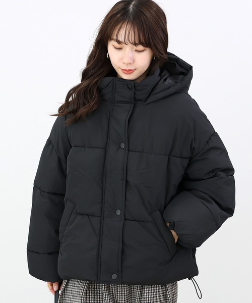 Aletta vita コート アウター マイクロタフタ中綿フードブルゾン