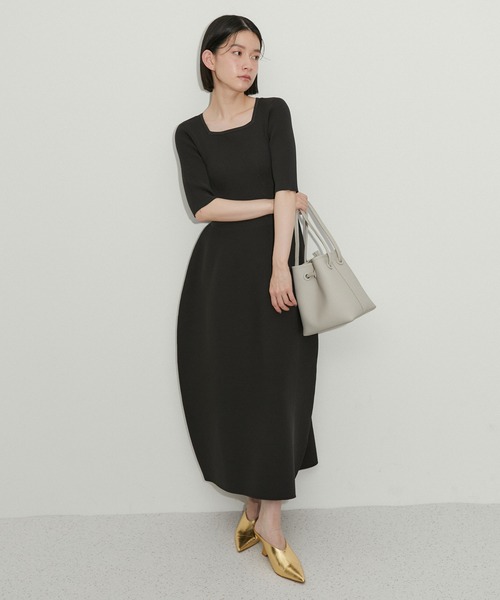 ADAM ET ROPE'（アダムエロペ） ニットワンピース FREE ブラック