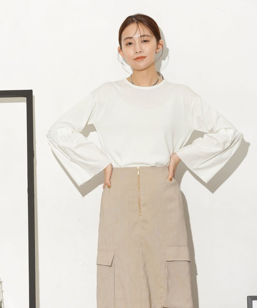 「NANO universe」 長袖ニット FREE オフホワイト レディース_画像3