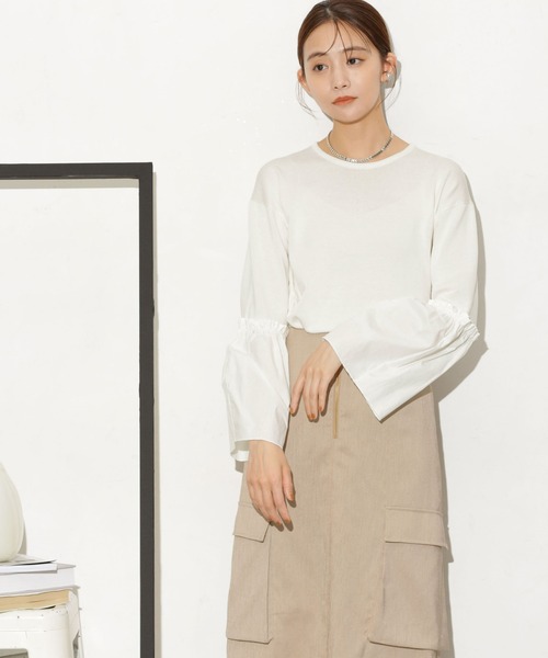 「NANO universe」 長袖ニット FREE オフホワイト レディース_画像5