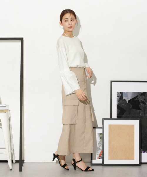 「NANO universe」 長袖ニット FREE オフホワイト レディース_画像7